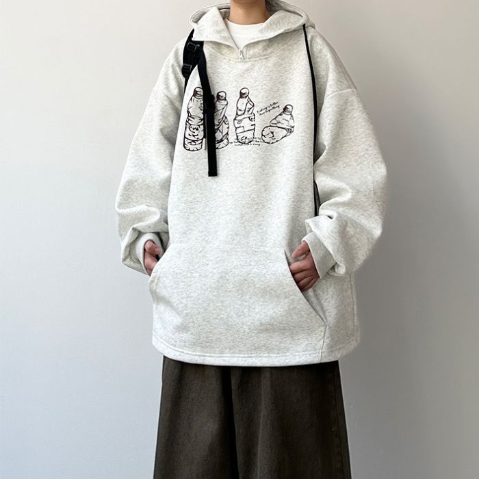 Print Loose Casual Hoodie N0551