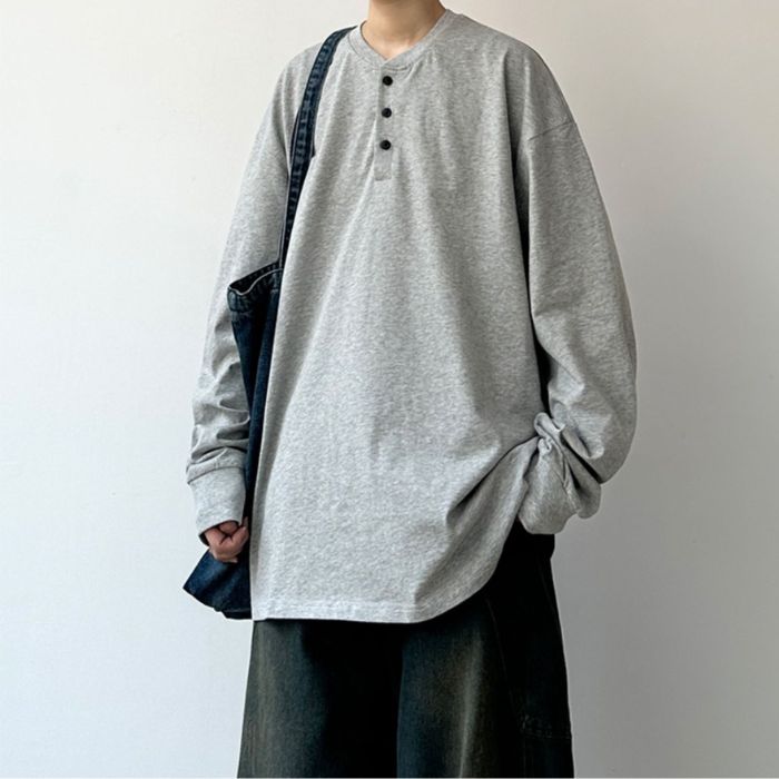 Loose Casual Long-sleeved T-shirt N0556