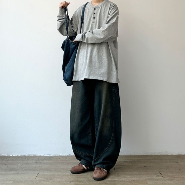 Loose Casual Long-sleeved T-shirt N0556