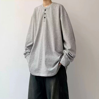 Loose Casual Long-sleeved T-shirt N0556