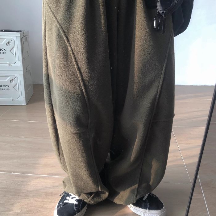 Polar Fleece Wide Leg Cuff Pants N0463