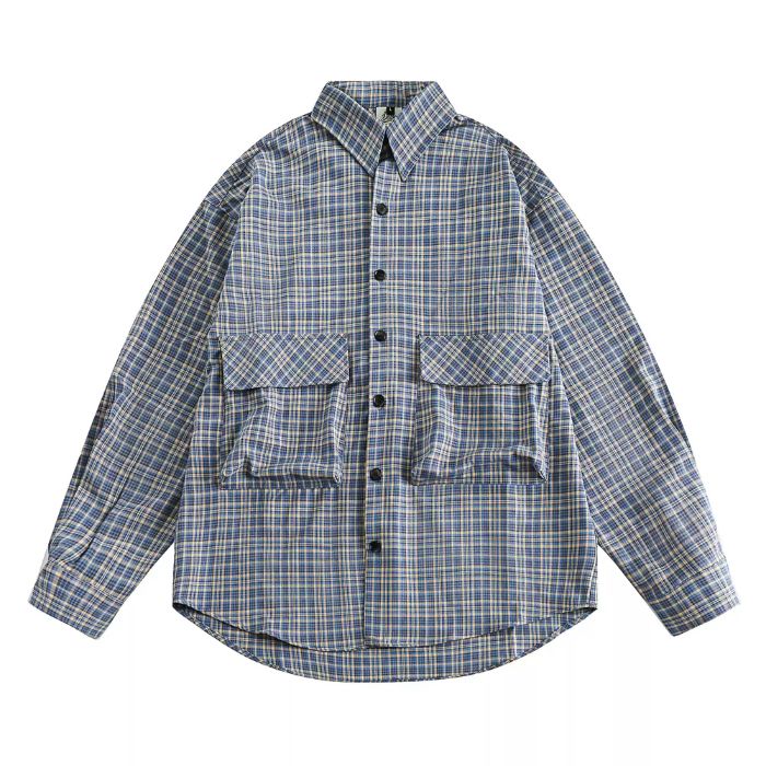 Plaid Loose Long Sleeve Shirt N0511