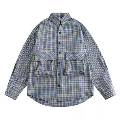 Plaid Loose Long Sleeve Shirt N0511