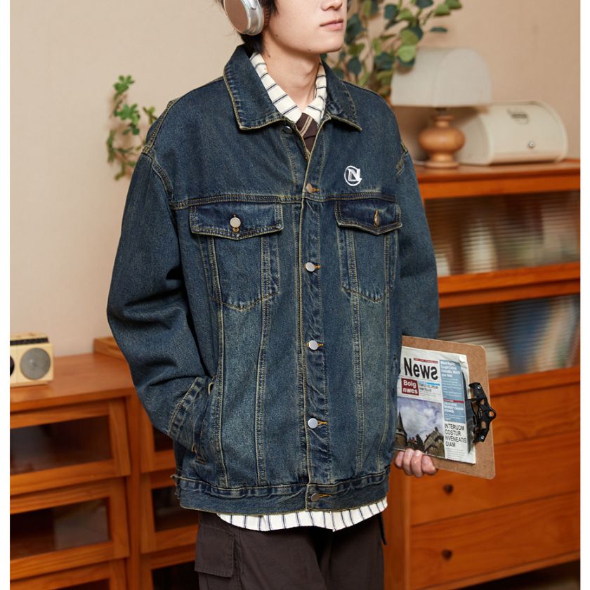 Denim Loose Gangster Jacket N0177