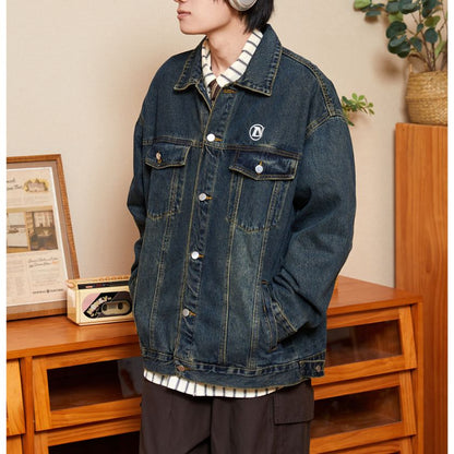 Denim Loose Gangster Jacket N0177