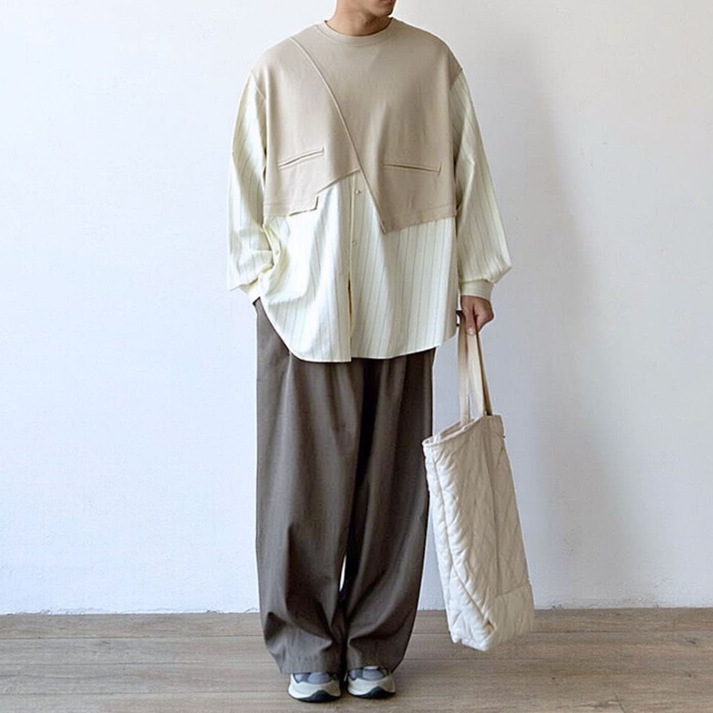 Asymmetry Layered Long Sleeve Shirt N1053