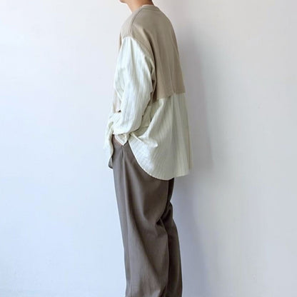 Asymmetry Layered Long Sleeve Shirt N1053