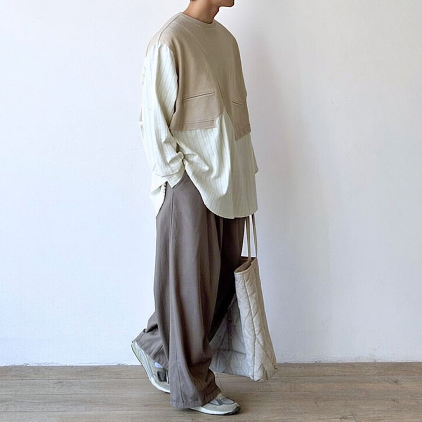 Asymmetry Layered Long Sleeve Shirt N1053