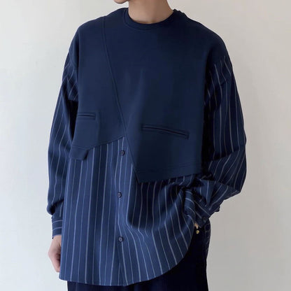 Asymmetry Layered Long Sleeve Shirt N1053