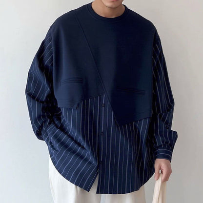 Asymmetry Layered Long Sleeve Shirt N1053