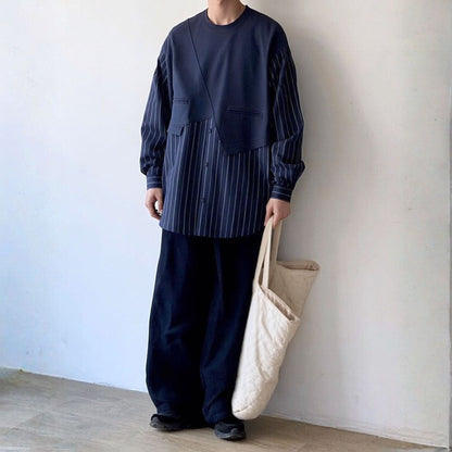 Asymmetry Layered Long Sleeve Shirt N1053