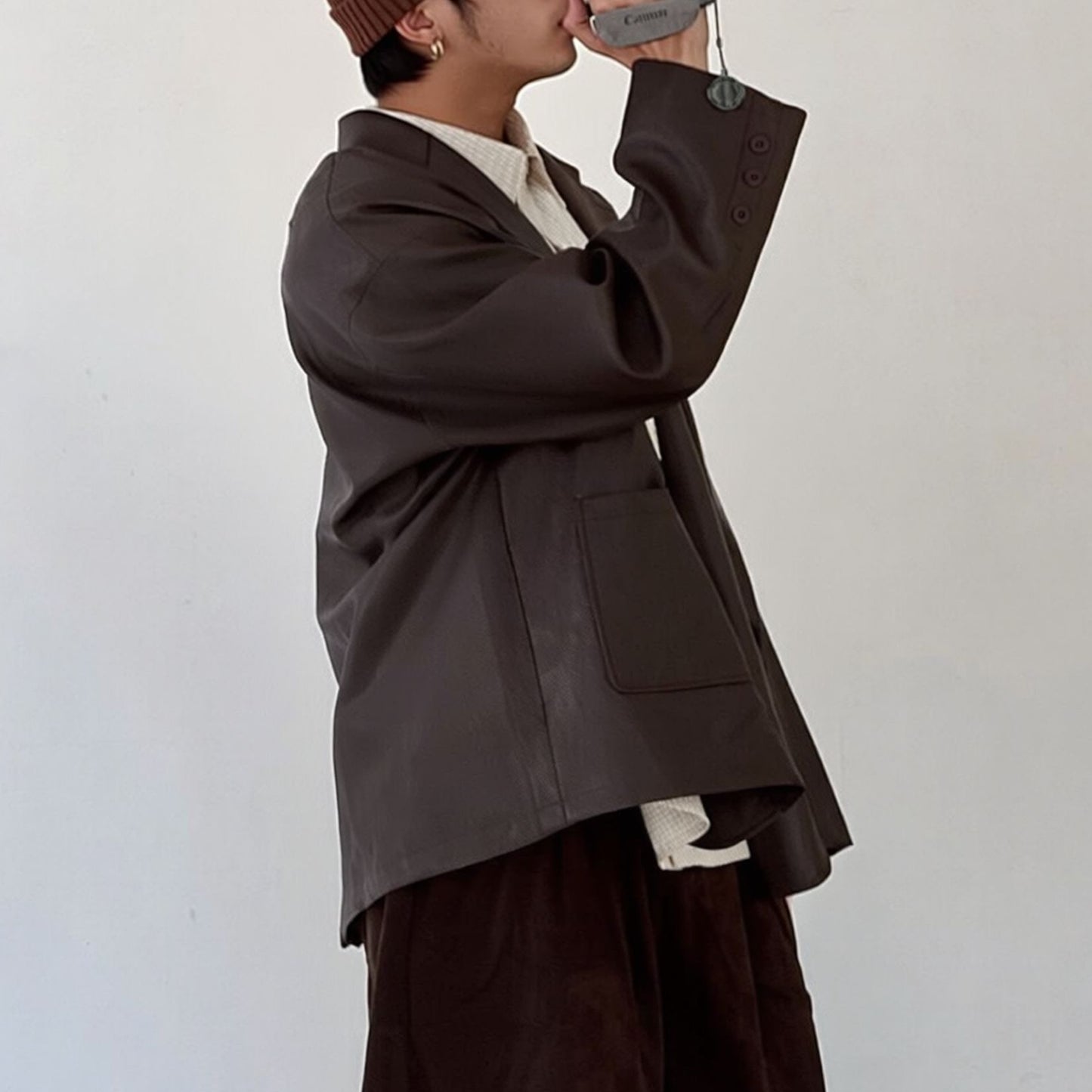 Oversized Silhouette Minimal Design Tailored Jacket N1055