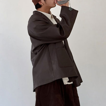 Oversized Silhouette Minimal Design Tailored Jacket N1055