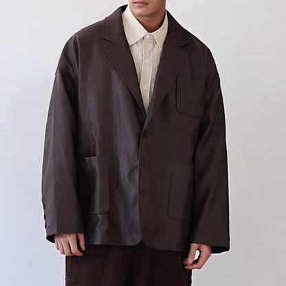 Oversized Silhouette Minimal Design Tailored Jacket N1055
