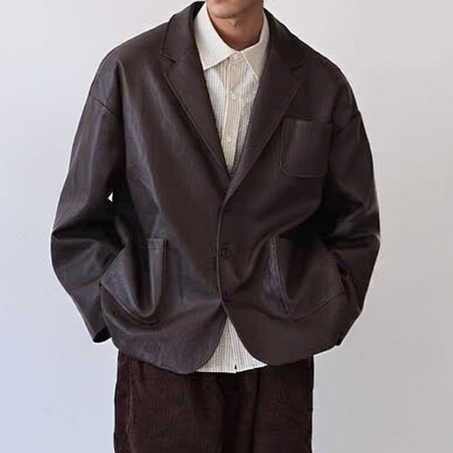 Oversized Silhouette Minimal Design Tailored Jacket N1055