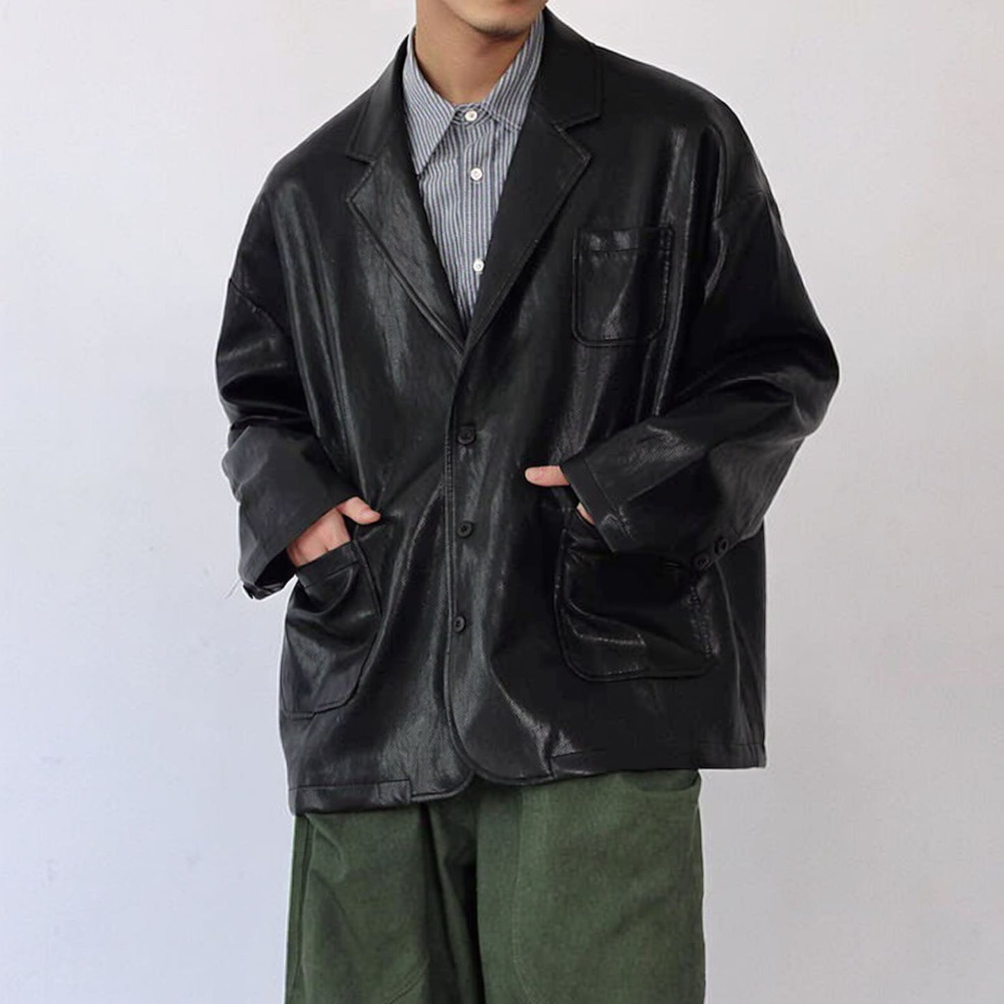 Oversized Silhouette Minimal Design Tailored Jacket N1055