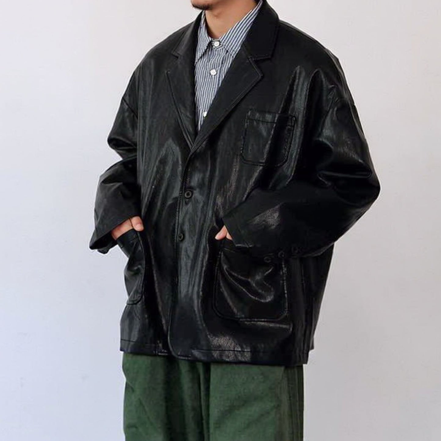 Oversized Silhouette Minimal Design Tailored Jacket N1055