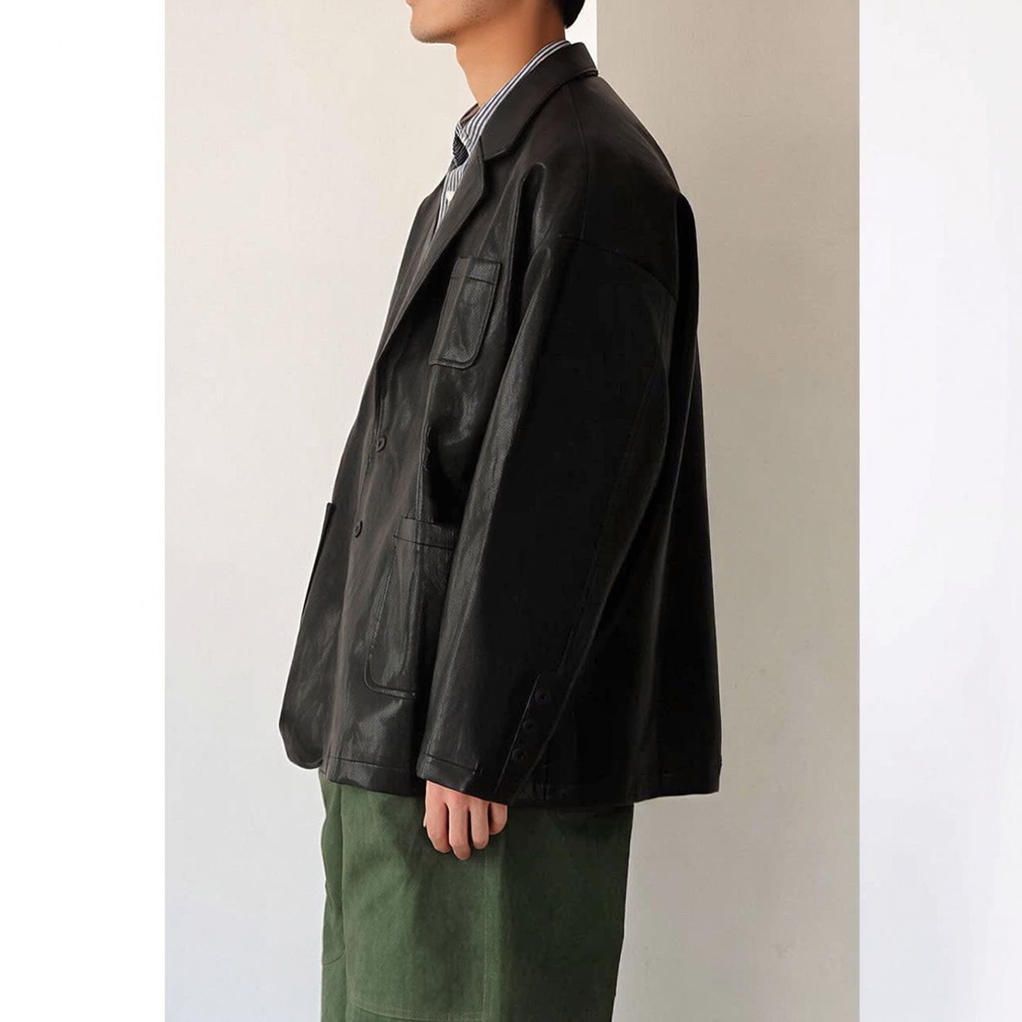 Oversized Silhouette Minimal Design Tailored Jacket N1055