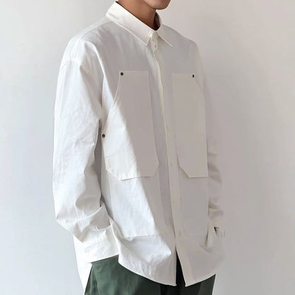 Minimal Big Pocket Long Sleeve Shirt N1060
