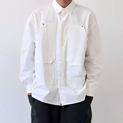 Minimal Big Pocket Long Sleeve Shirt N1060