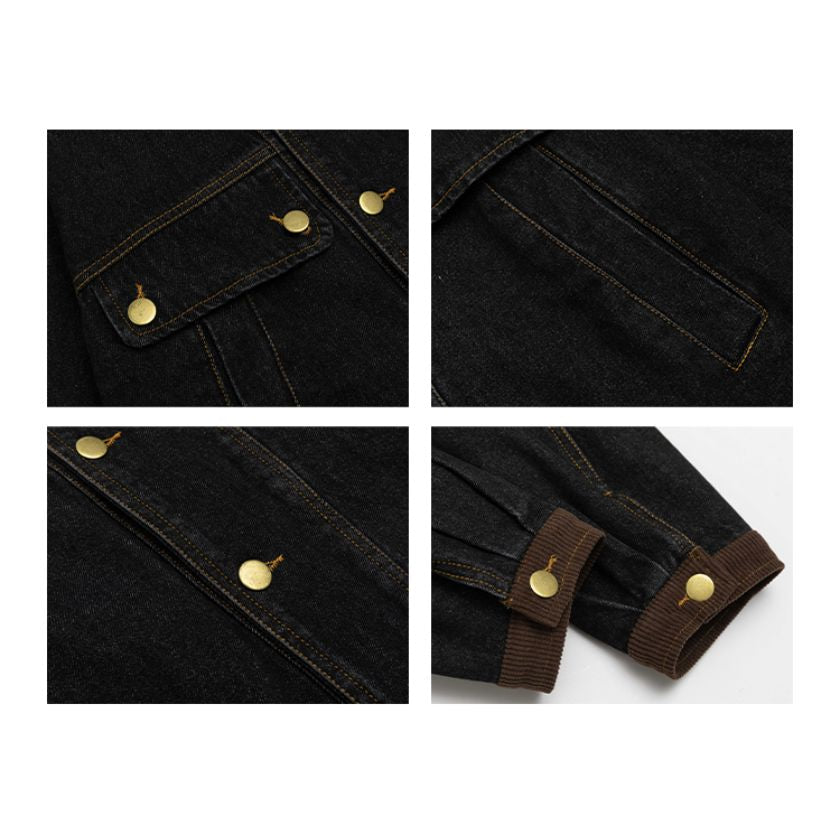 Corduroy Splicing Denim Jacket N0075