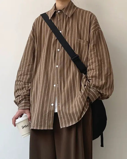 Classic Stripe Loose Shirt N0668