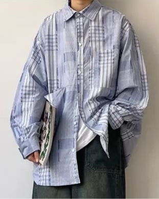 Stripe Block Design Shirt N0680