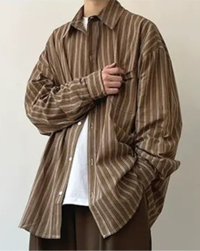 Classic Stripe Loose Shirt N0668
