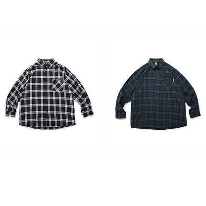 Plaid Long-sleeved Loose Shirt N0031