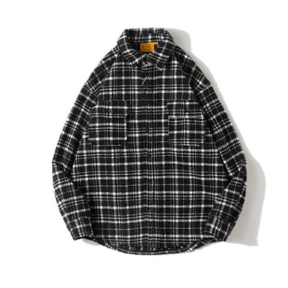 Thickened Plaid Long-sleeved Shirt N0036