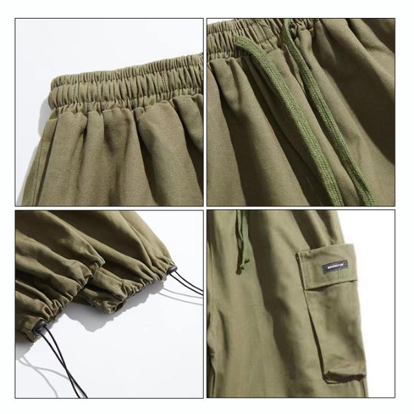 Multi-pocket Loose Casual Drawstring Pants N0064