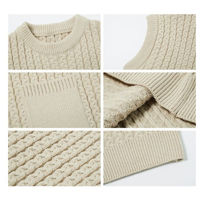 Twist Knitted Leeveless Sweater N0104