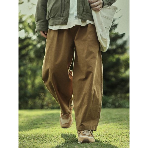 Solid Color Wide-legged Straight Pants N0127