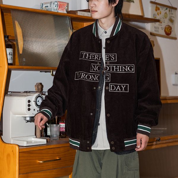 Corduroy Baseball Jacket N0176