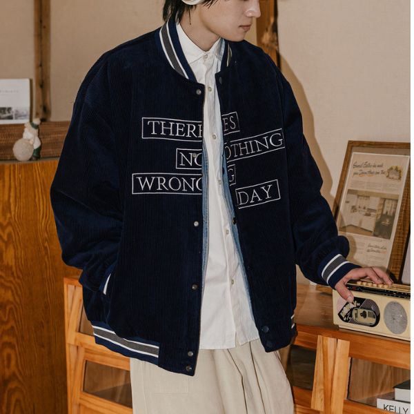 Corduroy Baseball Jacket N0176