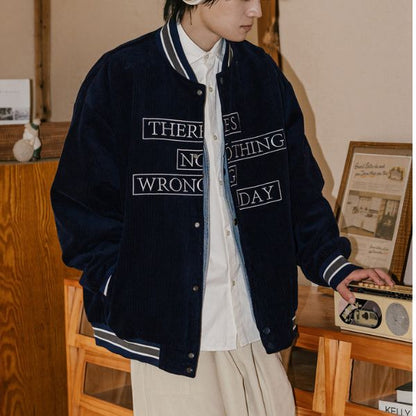 Corduroy Baseball Jacket N0176