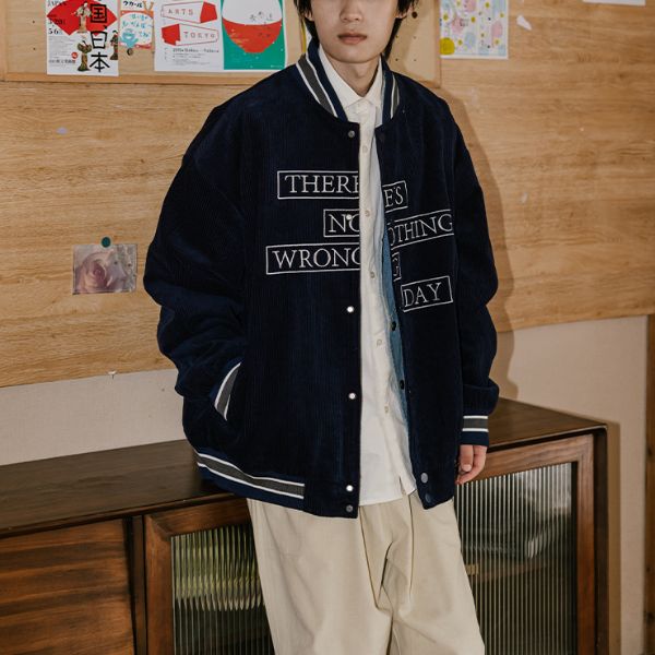 Corduroy Baseball Jacket N0176