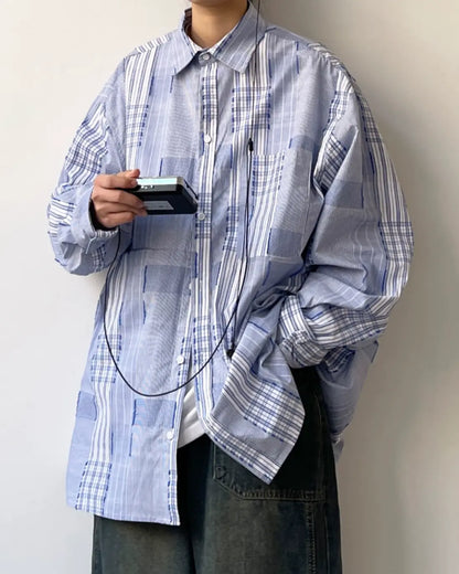 Stripe Block Design Shirt N0680