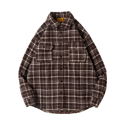 Thickened Plaid Long-sleeved Shirt N0036