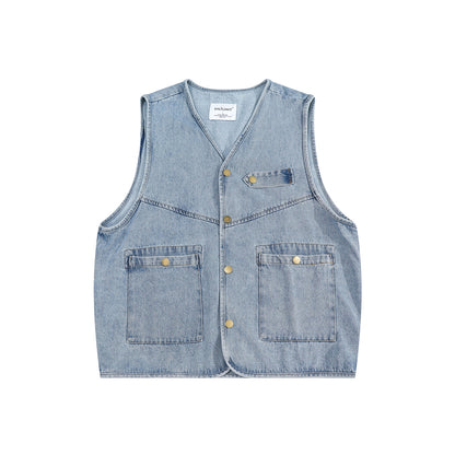 Layered Outer Denim Vest N0002