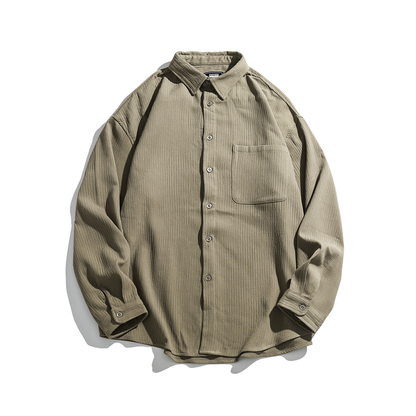 Textured Work  Loose Casual  Shirt N0044