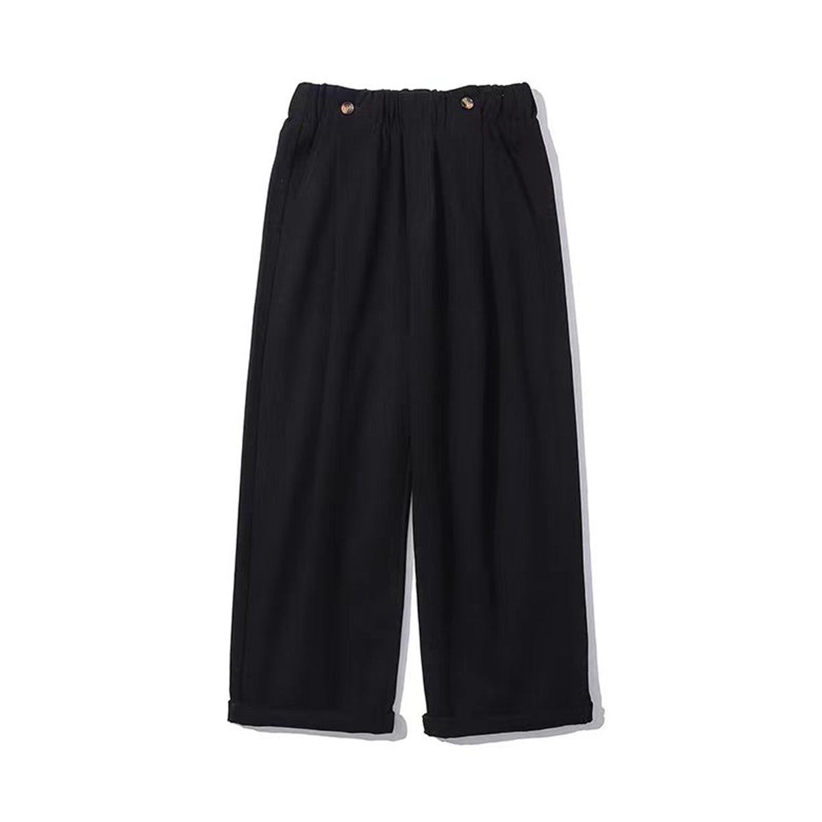 Solid Wide-legged Straight Pants N0058