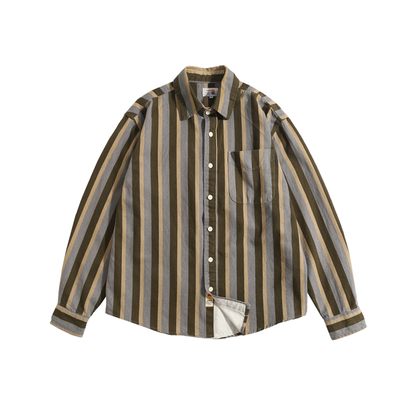 Retro Thick Striped Long-sleeved N0040