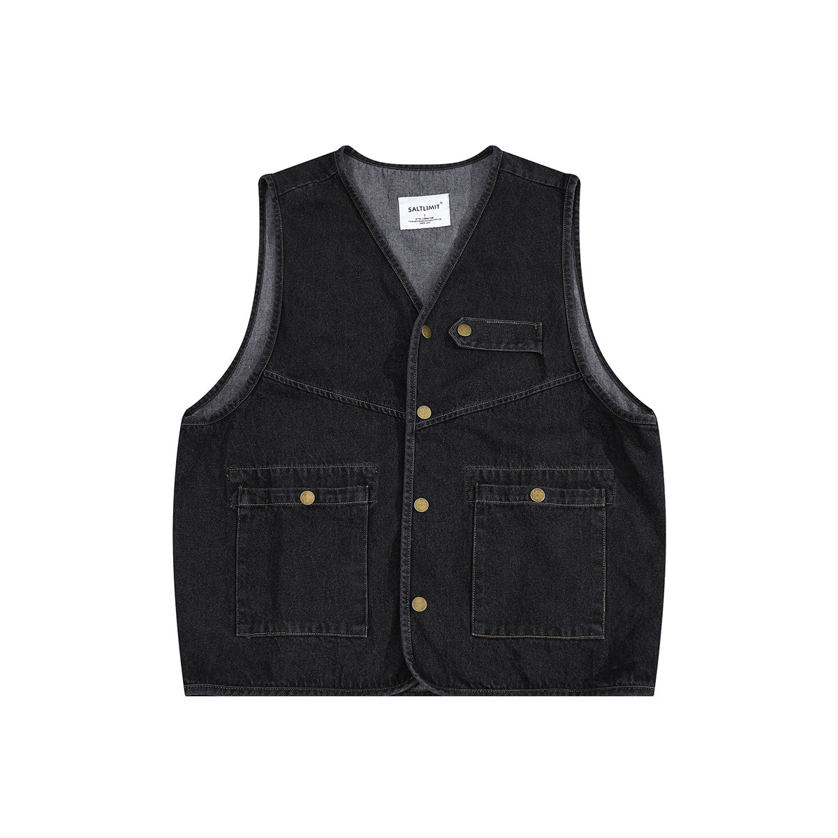 Layered Outer Denim Vest N0002